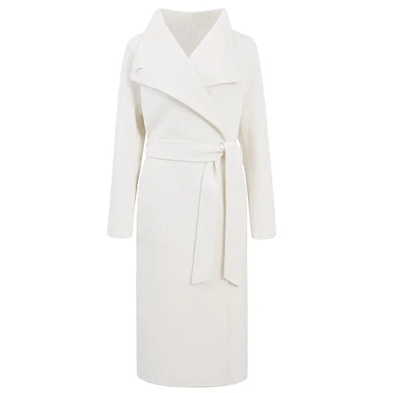 French White Double-Sided Suiting Slim Waist Woolen Coat Winter Premium Woolen Coat eprolo