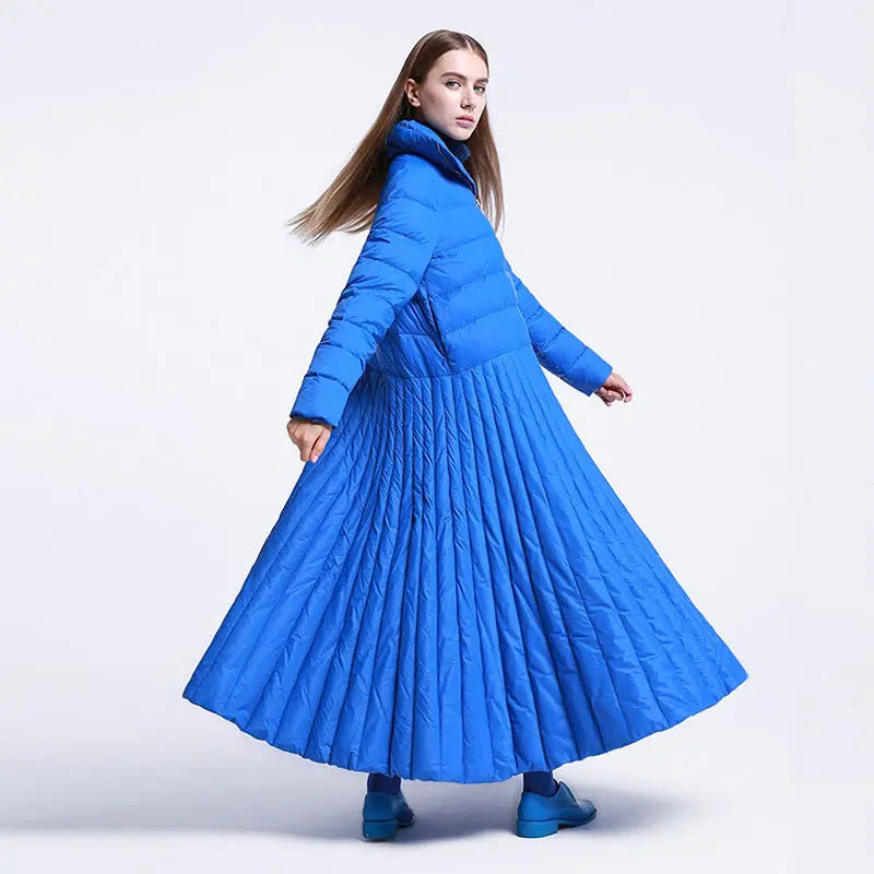 Autumn and Winter Skirt Style Extended Down Women's Coat Blue Large Casual Women's Wear eprolo
