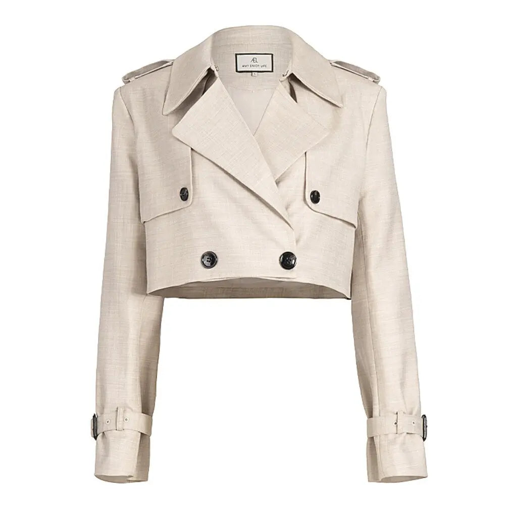 British Style Short Section Small Suit Jacket Female Spring Suit Design Sense High Waist eprolo
