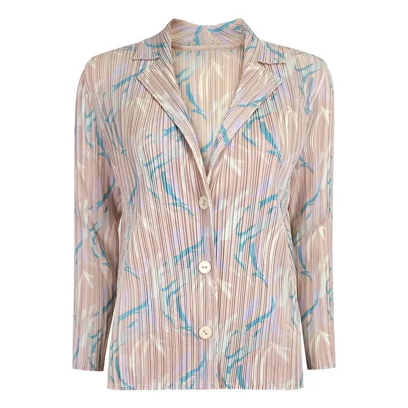 Spring and summer new Korean version of the small fragrance style fashion casual printing suit slim top skirt jacket female trend eprolo