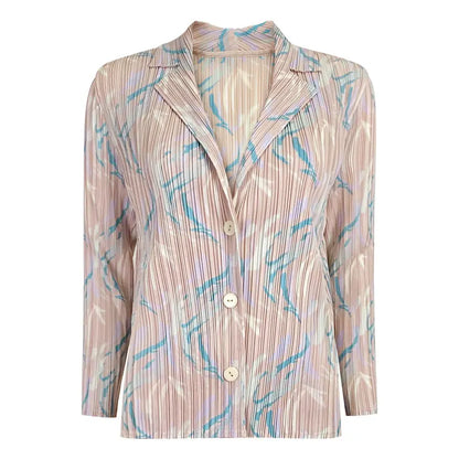 Spring and summer new Korean version of the small fragrance style fashion casual printing suit slim top skirt jacket female trend eprolo