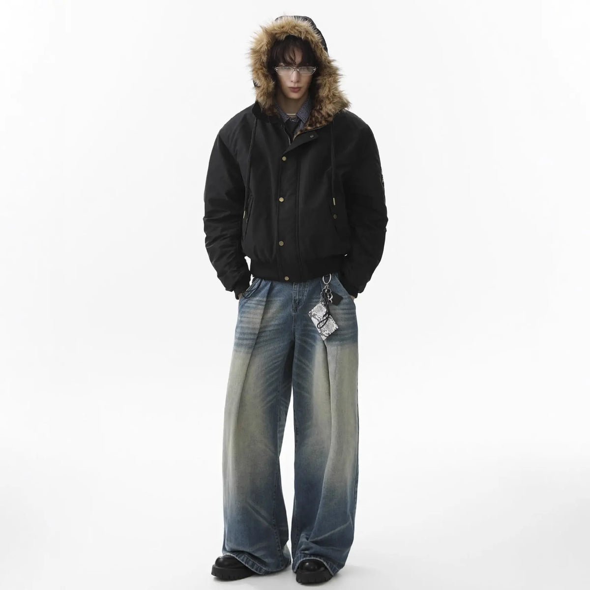 Leopard print collar with fleece and cotton jacket eprolo