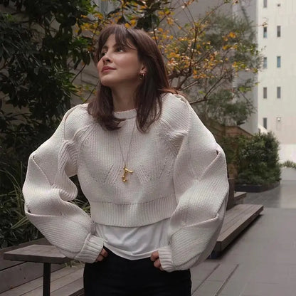 Lazy pullover design simple sweater hollowed out knit sweater eprolo