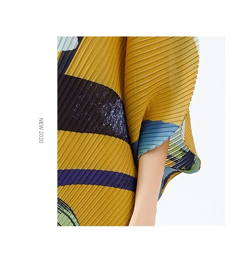 fall  women trendy casual Ocean printing crewneck top bat sleeve top Korean style Three Quarter sleeve T-shirt plus size eprolo