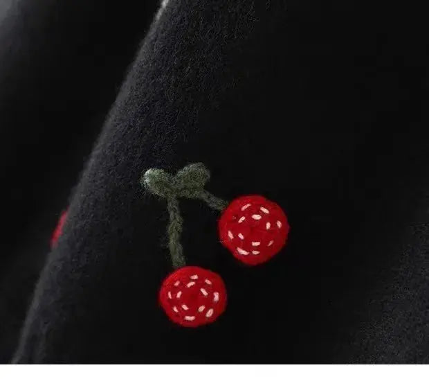 Strawberry Crochet Knit Sweater Pullover Women Half High Collar Long Sleeve Tops Knitwear Spring Stylish Fashion Chic Jumpe eprolo