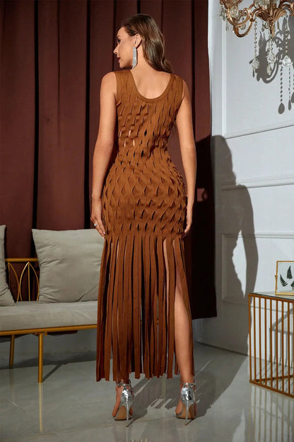 Two piece set of white tassel dress for women's long skirt eprolo