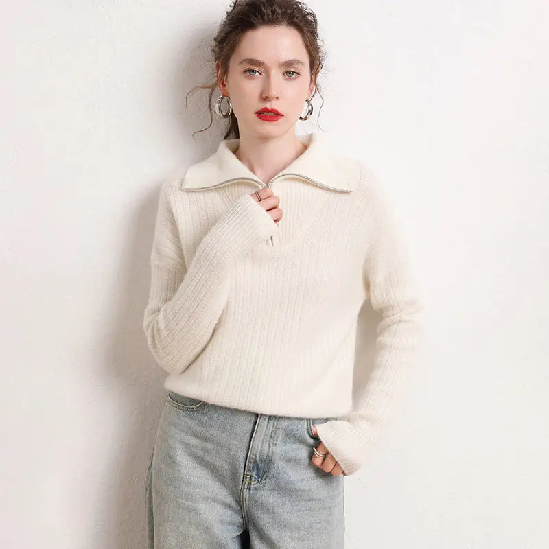 Stand up collar thickened long sleeved pullover knitted base sweater eprolo