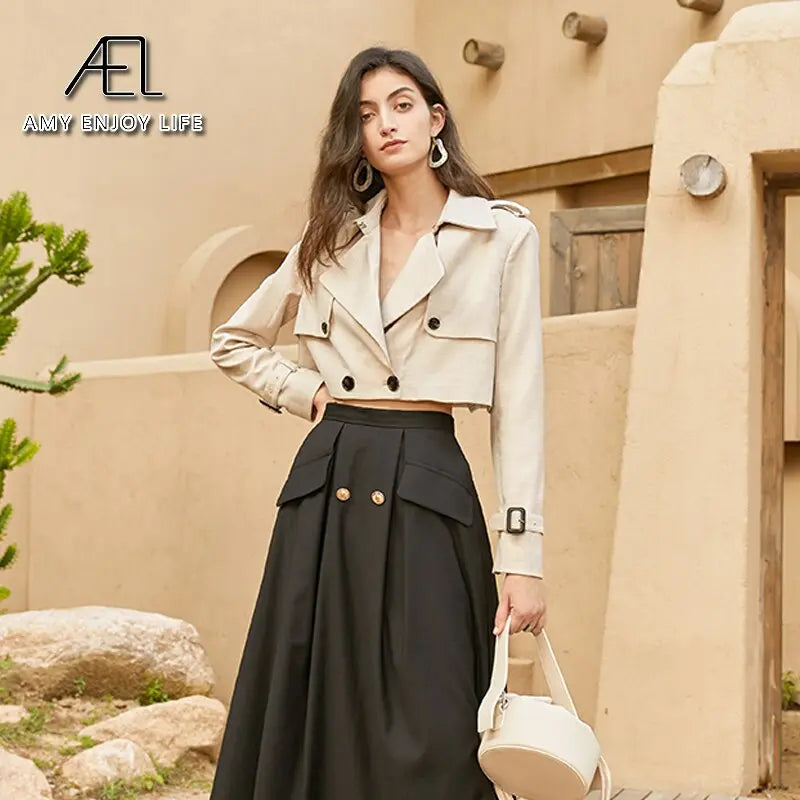 British Style Short Section Small Suit Jacket Female Spring Suit Design Sense High Waist eprolo