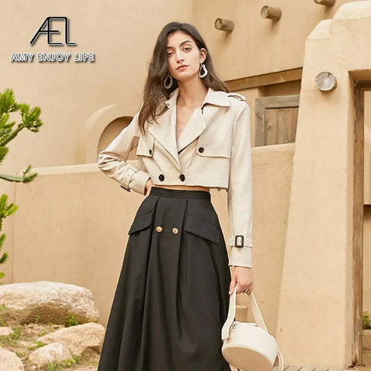 British Style Short Section Small Suit Jacket Female Spring Suit Design Sense High Waist eprolo