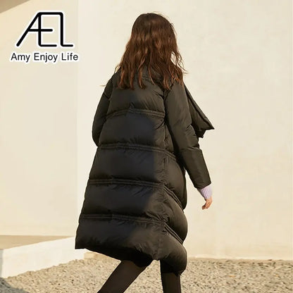 Autumn And Winter New Medium And Large Lapel Warm Thick Down Jacket eprolo