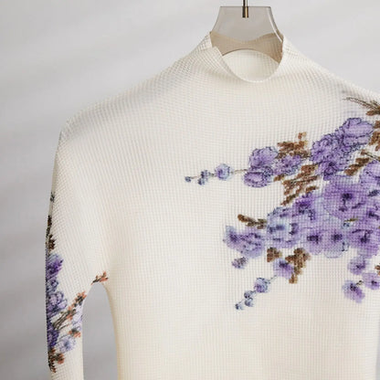 Long Halfskirt Set Women's Fashion Women's Spring New Long Sleeve Pleated T-shirt Pleated Skirt Two Piece Set eprolo