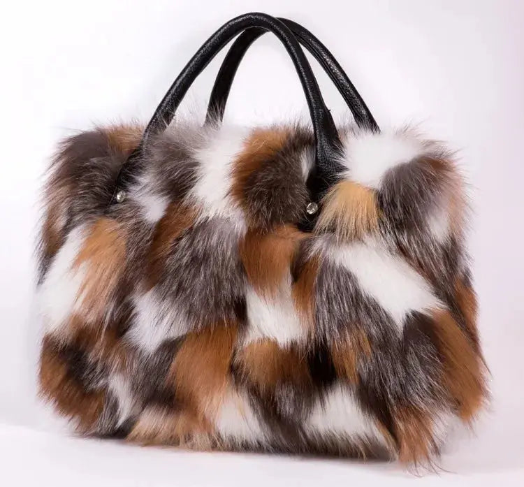 Luxry Real Fox Fur Women Handbags Genuine leather Newest Party Multicolour Bags Fox Fur Ladies Shoulder Bag Gift Crossbody bags eprolo