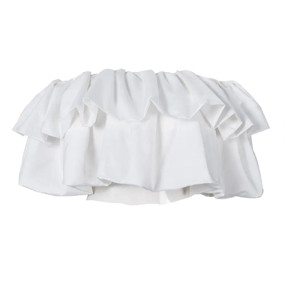 Summer New Resort Style Shrink Pleats Outside Wearing Breasted Design Sense Strapless Tops eprolo