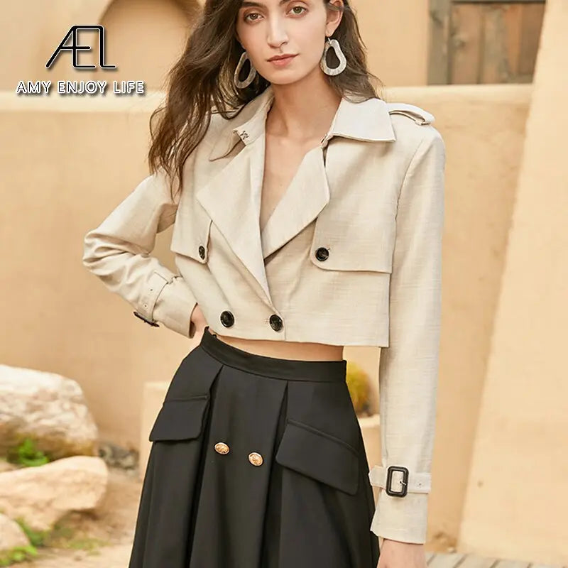 British Style Short Section Small Suit Jacket Female Spring Suit Design Sense High Waist eprolo