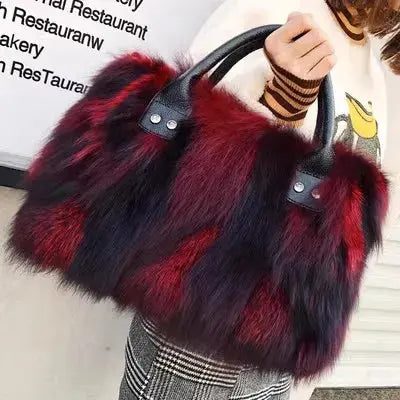 Luxry Real Fox Fur Women Handbags Genuine leather Newest Party Multicolour Bags Fox Fur Ladies Shoulder Bag Gift Crossbody bags eprolo