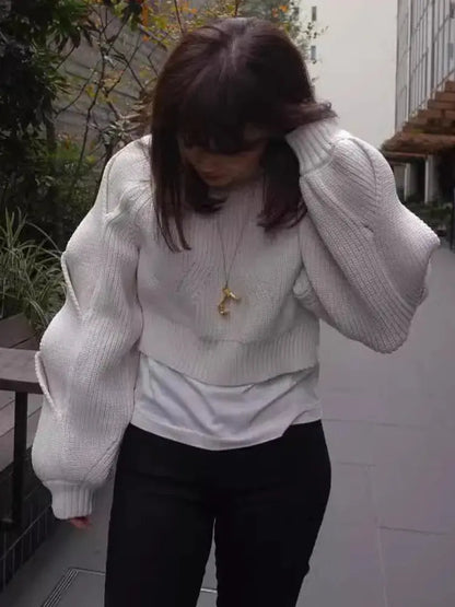 Lazy pullover design simple sweater hollowed out knit sweater eprolo