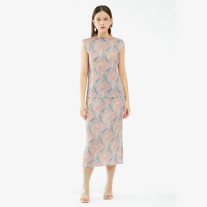 Spring and summer new Korean version of the small fragrance style fashion casual printing suit slim top skirt jacket female trend eprolo