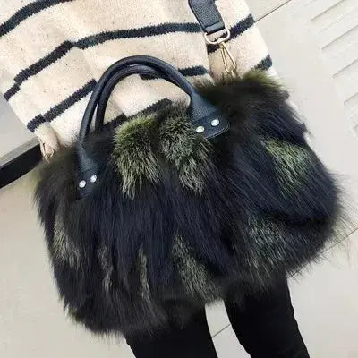Luxry Real Fox Fur Women Handbags Genuine leather Newest Party Multicolour Bags Fox Fur Ladies Shoulder Bag Gift Crossbody bags eprolo