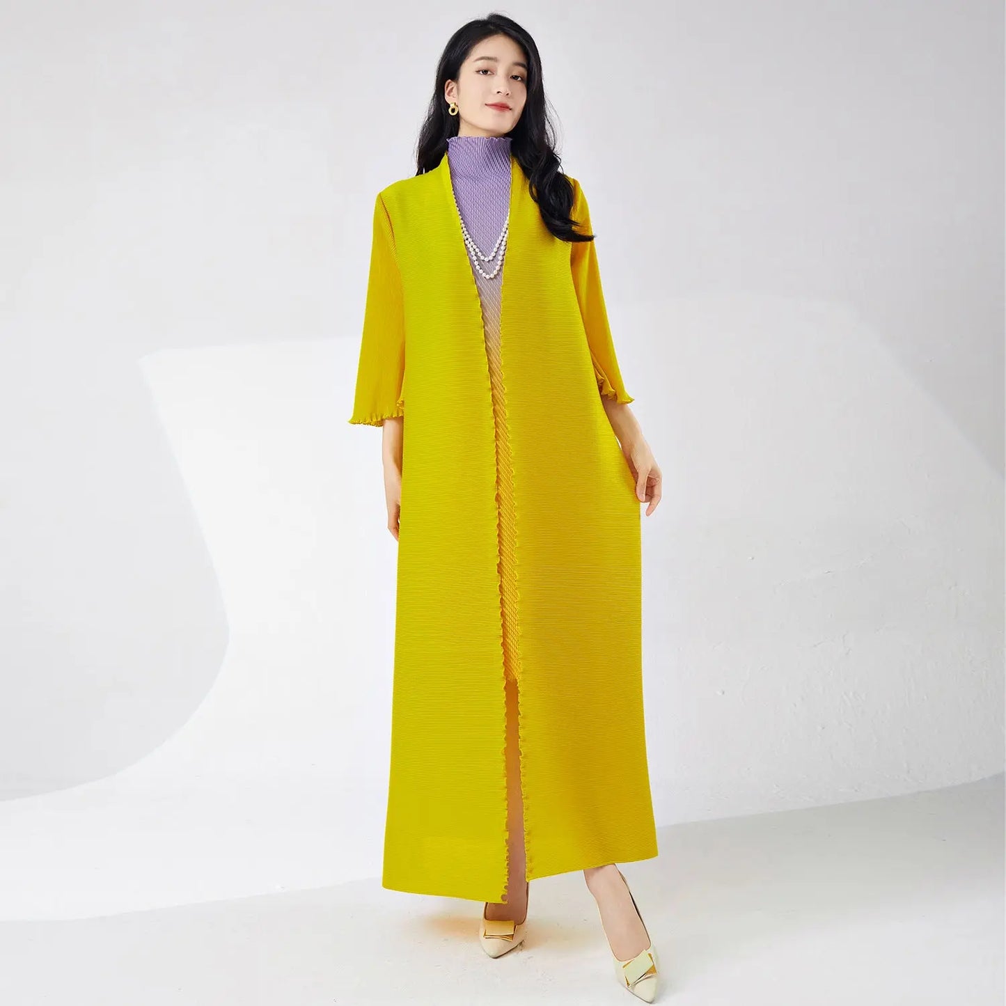 Fashion suit women's gradient color irregular dress loose and thin cardigan long jacket spring and summer eprolo