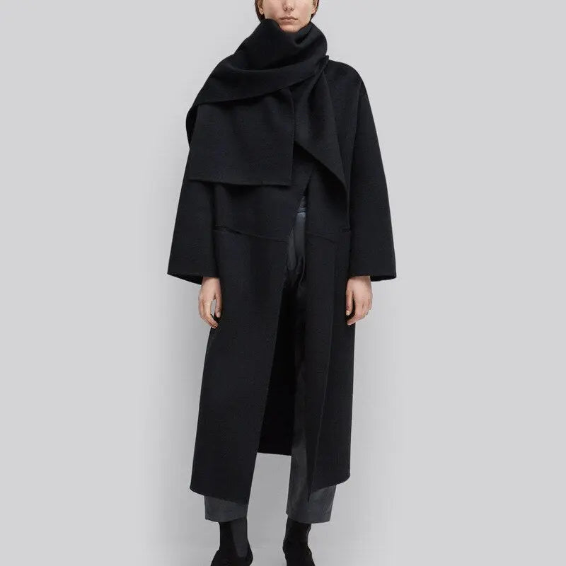 Tote Wool Long Coat ANNECY Series Wool Greatcoat Silhouette Side Slit Lapel Long Coat For Women Arrival Spring eprolo