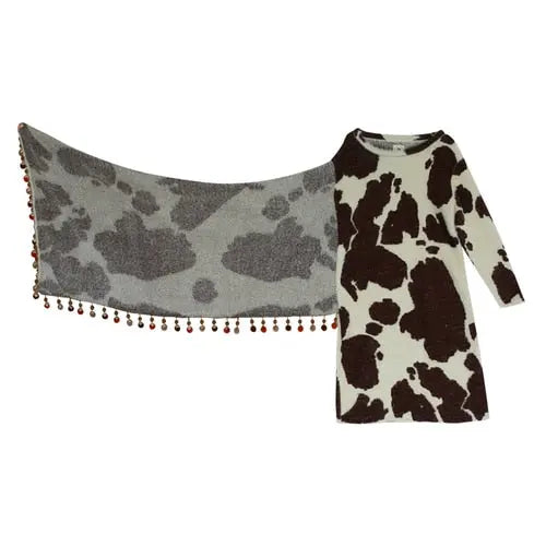 Vintage Cow Shawl Models Warm Woolen Straight Fall And Winter Dresses eprolo