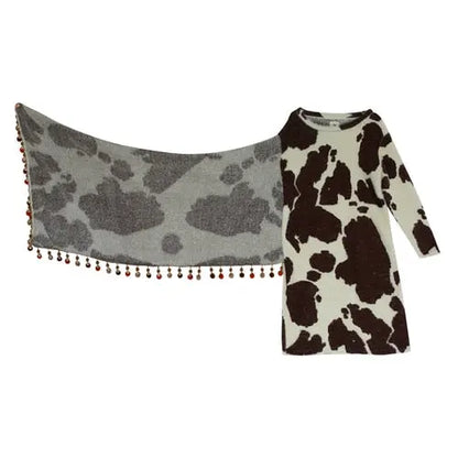 Vintage Cow Shawl Models Warm Woolen Straight Fall And Winter Dresses eprolo