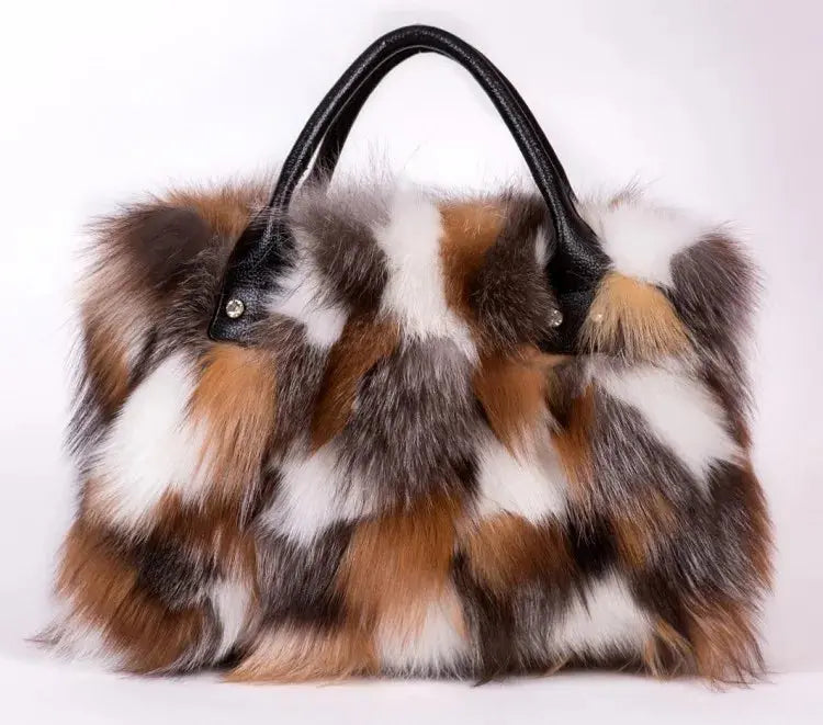 Luxry Real Fox Fur Women Handbags Genuine leather Newest Party Multicolour Bags Fox Fur Ladies Shoulder Bag Gift Crossbody bags eprolo