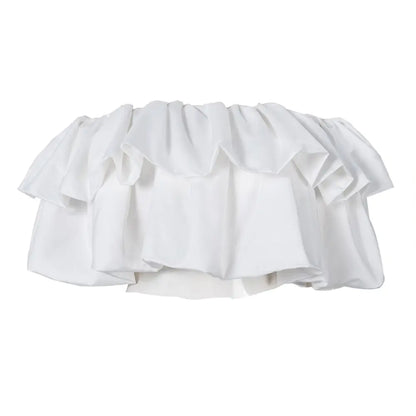 Summer New Resort Style Shrink Pleats Outside Wearing Breasted Design Sense Strapless Tops eprolo