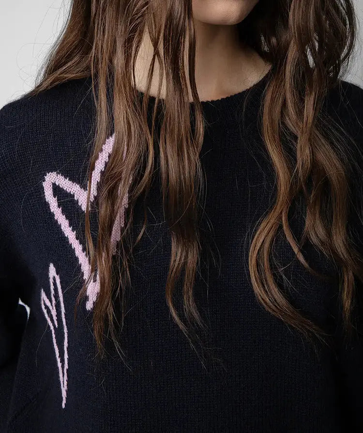 French style handmade hanging woolen knitted sweater for women, loose fit sweater eprolo