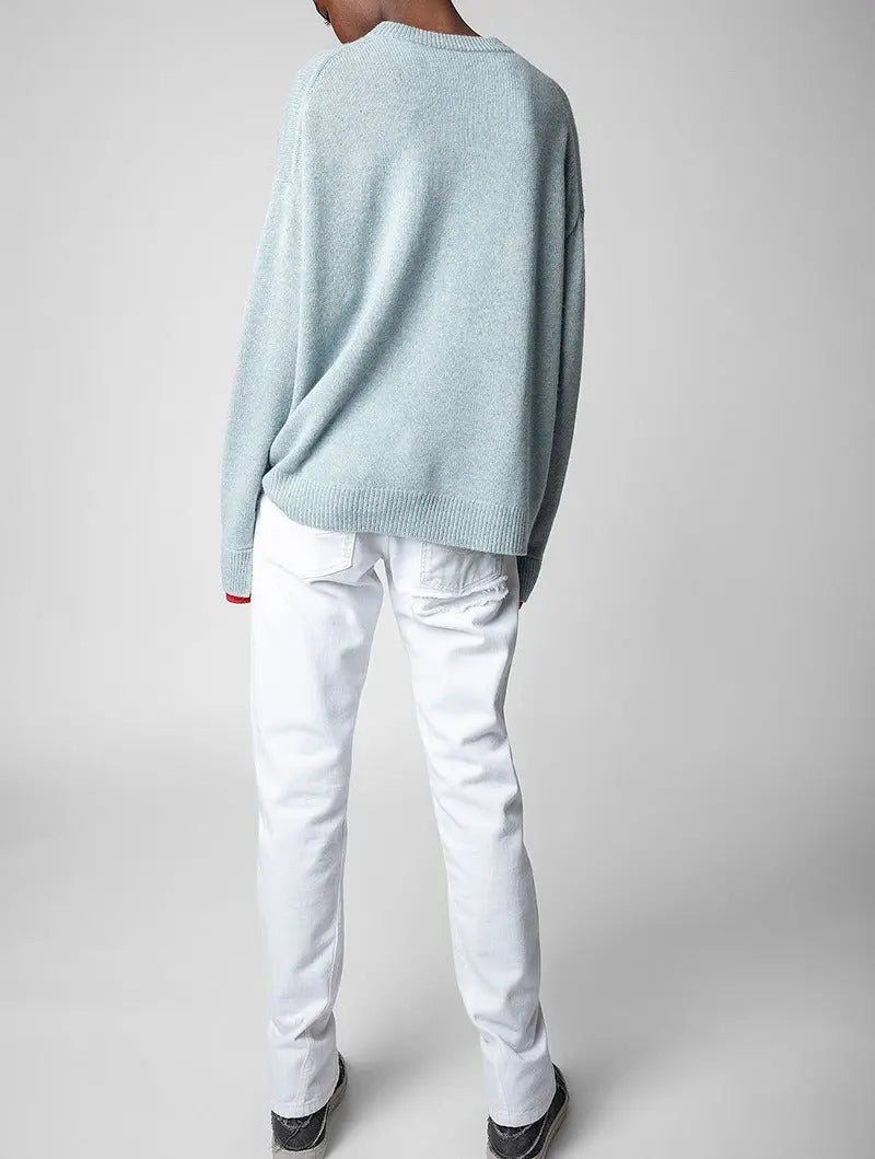 Letter Love Embroidered Embroidered Handmade Hooked Cashmere Knitted Sweater Female eprolo