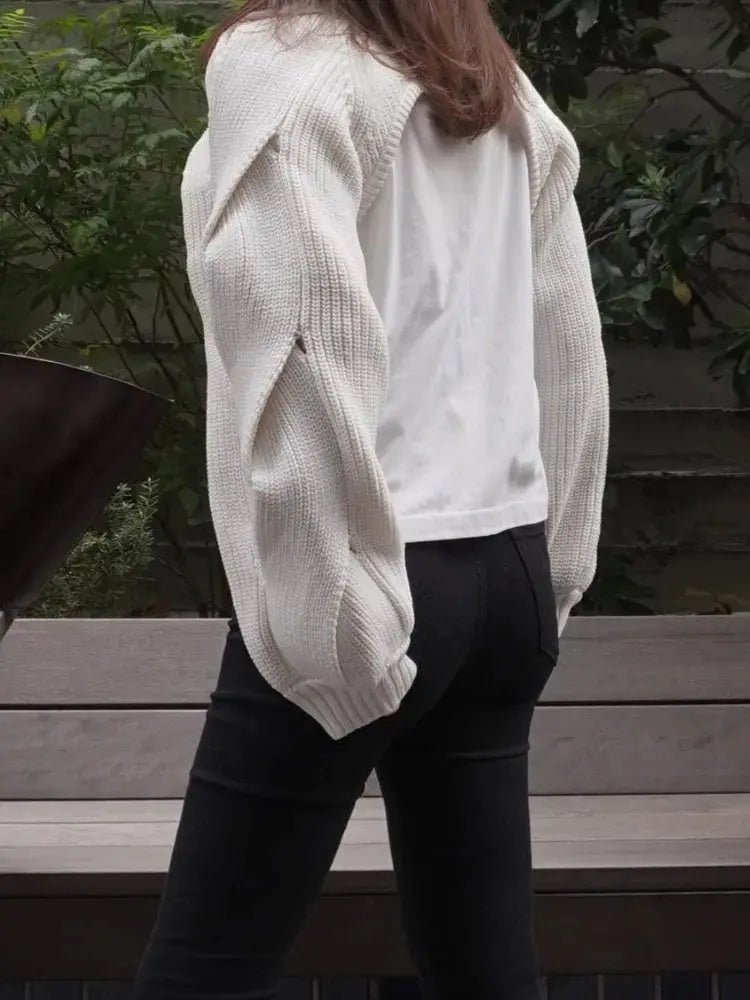 Lazy pullover design simple sweater hollowed out knit sweater eprolo