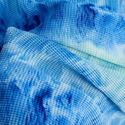 Printed Wave Pleated 2 Pieces Set Women's Turtleneck Long Sleeves Slim Tops High Wasit Fold Skirts Female eprolo