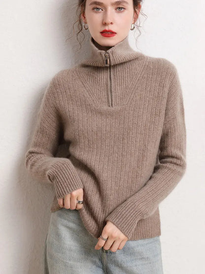 Stand up collar thickened long sleeved pullover knitted base sweater eprolo