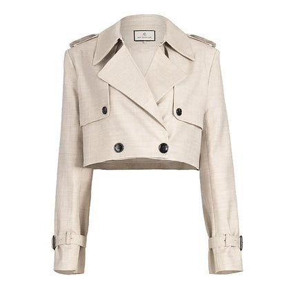 British Style Short Section Small Suit Jacket Female Spring Suit Design Sense High Waist eprolo