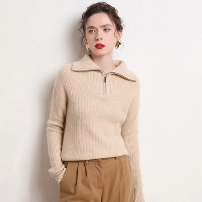 Stand up collar thickened long sleeved pullover knitted base sweater eprolo