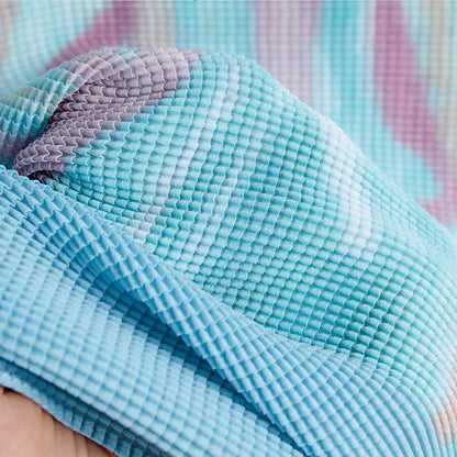 Fashion Print Pleated 2 Pieces Set Women's Round Neck Long Sleeves Slim Top High Waist Spliced Female Clothes eprolo