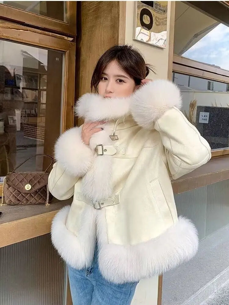 Winter New Fox Fur Grass Small Short Coat eprolo