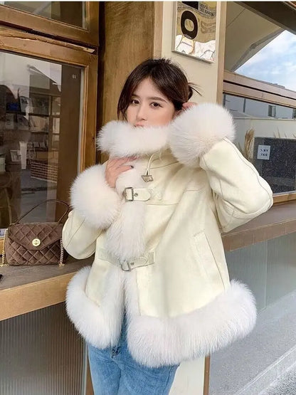 Winter New Fox Fur Grass Small Short Coat eprolo