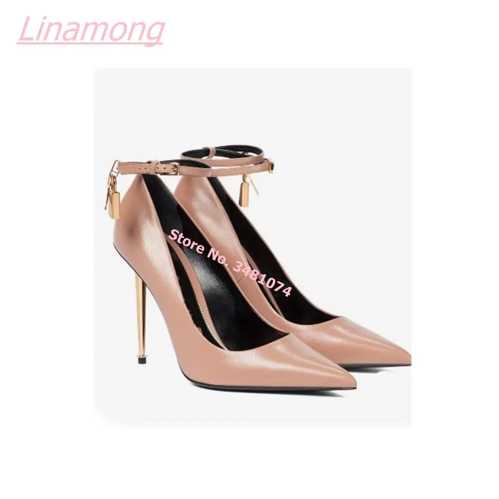 Summer New Women Pumps Metal Thin High Heel Luxury Shallow Pointed Toe Big Size Comfort Party Office Shoes eprolo