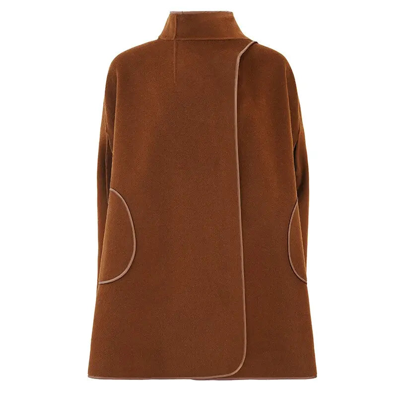 AEL Winter Wool Coat Women's Poncho Jacket Warm Cape Overcoat Long Cloak Outwear Casual Shawl Female eprolo