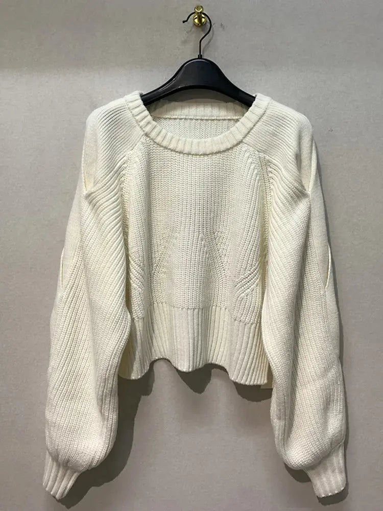 Lazy pullover design simple sweater hollowed out knit sweater eprolo