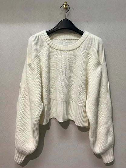 Lazy pullover design simple sweater hollowed out knit sweater eprolo
