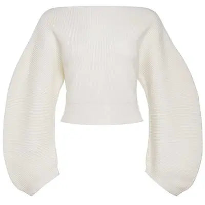 Spring Women Knitted Pullover Sweater Streetwear Boat Neck Long Sleeve Cropped Tops Fashion Red And White eprolo