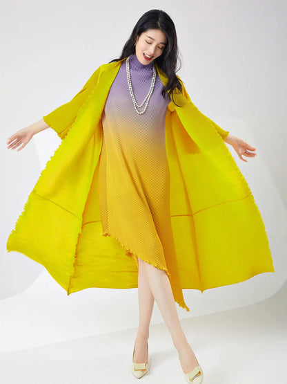 Fashion suit women's gradient color irregular dress loose and thin cardigan long jacket spring and summer eprolo