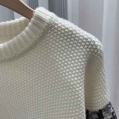 Autumn and Winter Design Sequined Cashmere Pullover Sweater eprolo