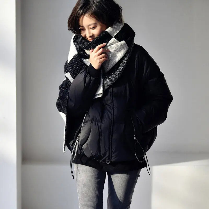 Korean Fashion Grid Wool Blended Long Section Comfortable Warm Scarf Big Shawl eprolo