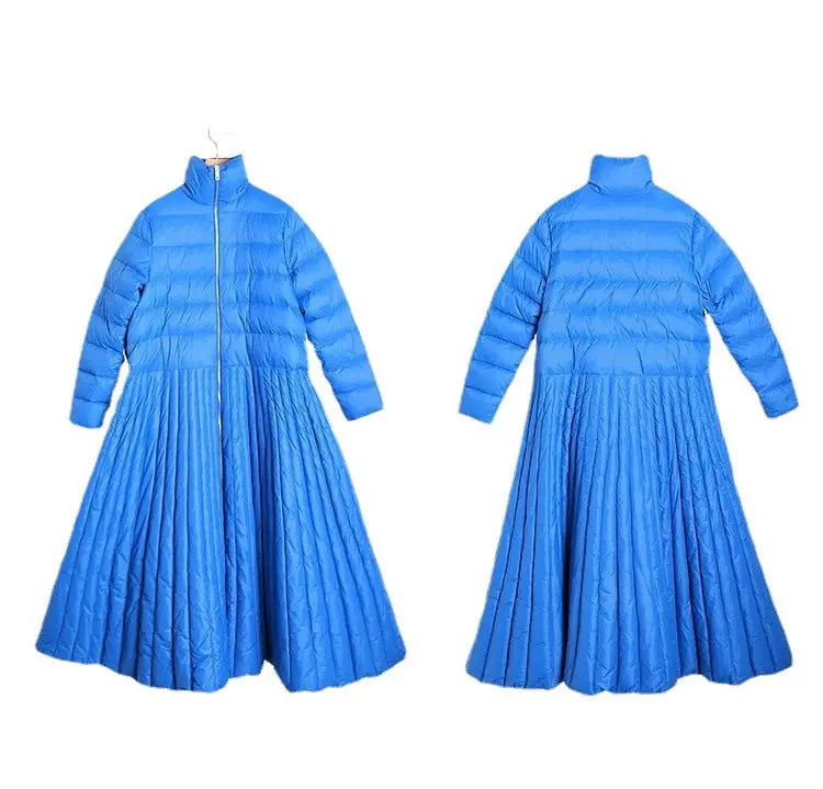 Autumn and Winter Skirt Style Extended Down Women's Coat Blue Large Casual Women's Wear eprolo