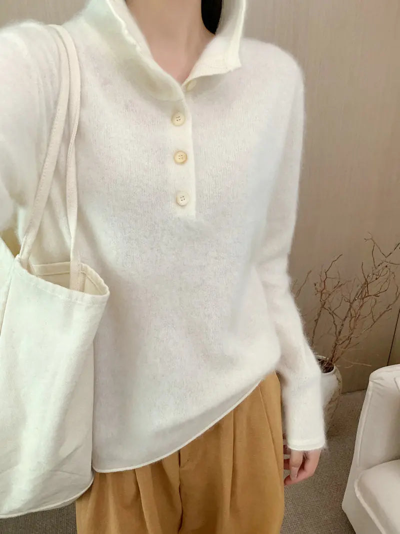 Hooded Pullover Sweater for Women, Lazy Style High-Grade Fleece Knitted Top with Cashmere eprolo