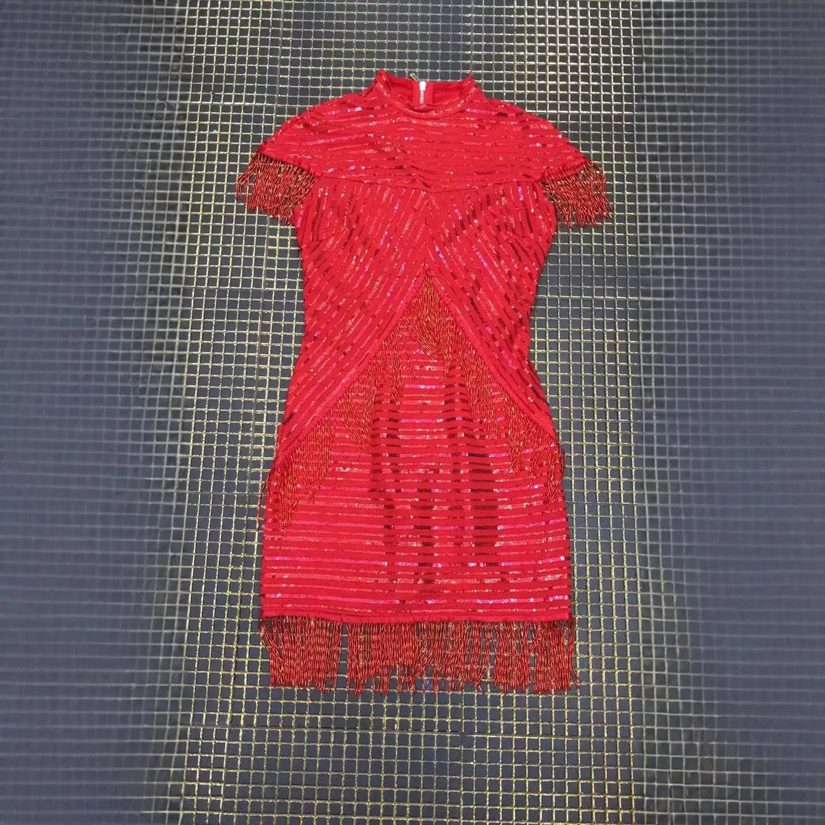 Vintage Sequin Fringe Dress - Beaded Fringe Cocktail Dress for Party eprolo