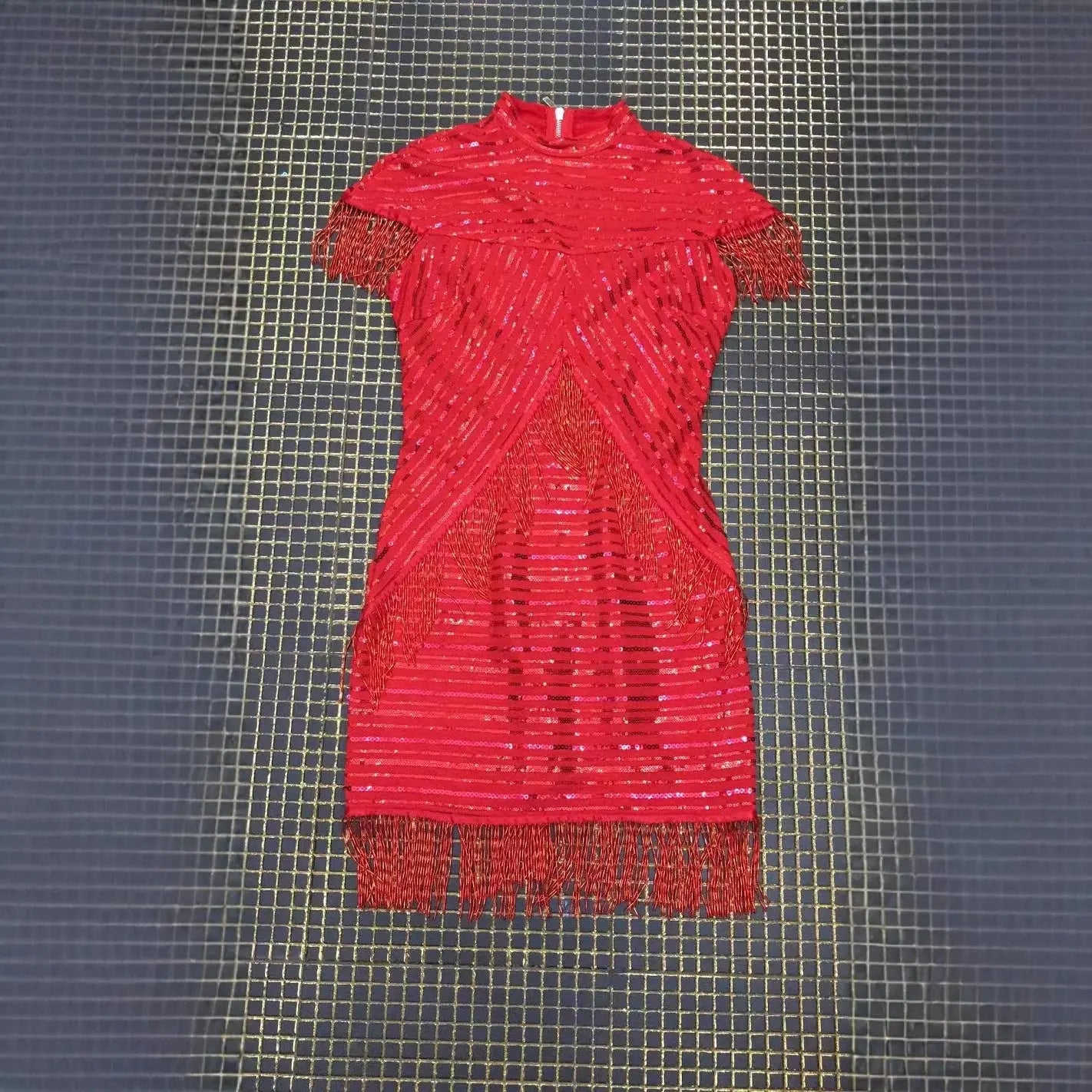 Vintage Sequin Fringe Dress - Beaded Fringe Cocktail Dress for Party eprolo